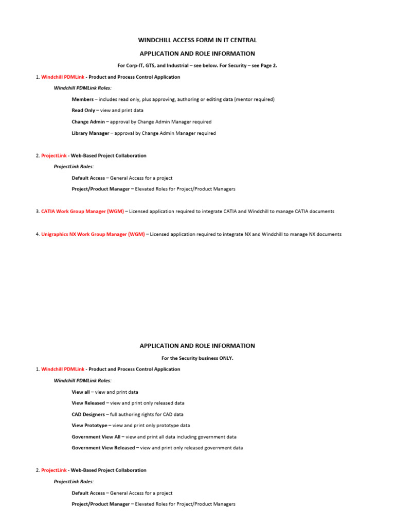 Windchill Access Roles Overview | PDF