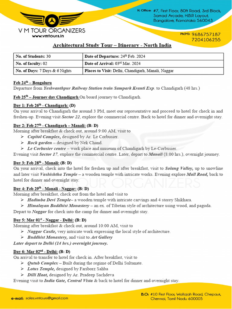 North India Architectural Study Tour | PDF | Delhi