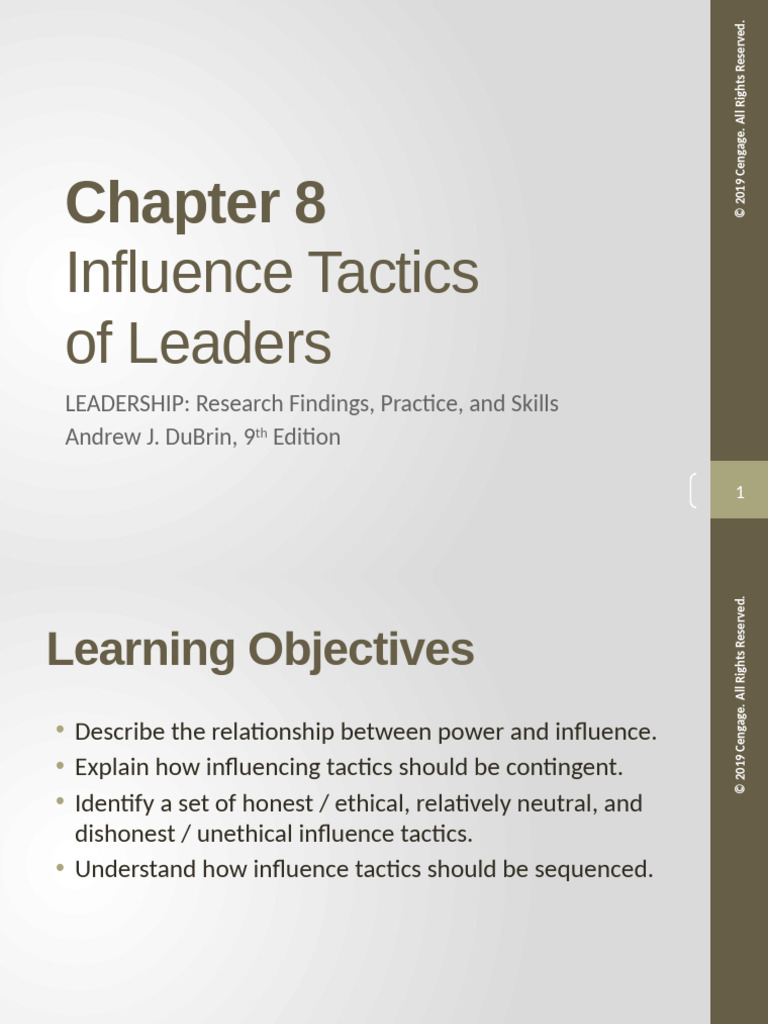 Leadership Influence Tactics Explained | PDF | Leadership | Theory