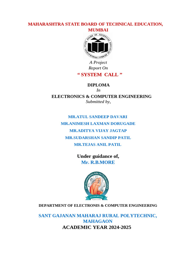 Osy Micro-project New Final | PDF | Operating System | Kernel ...