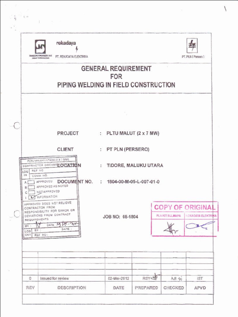 Piping Welding in Field Construction | PDF