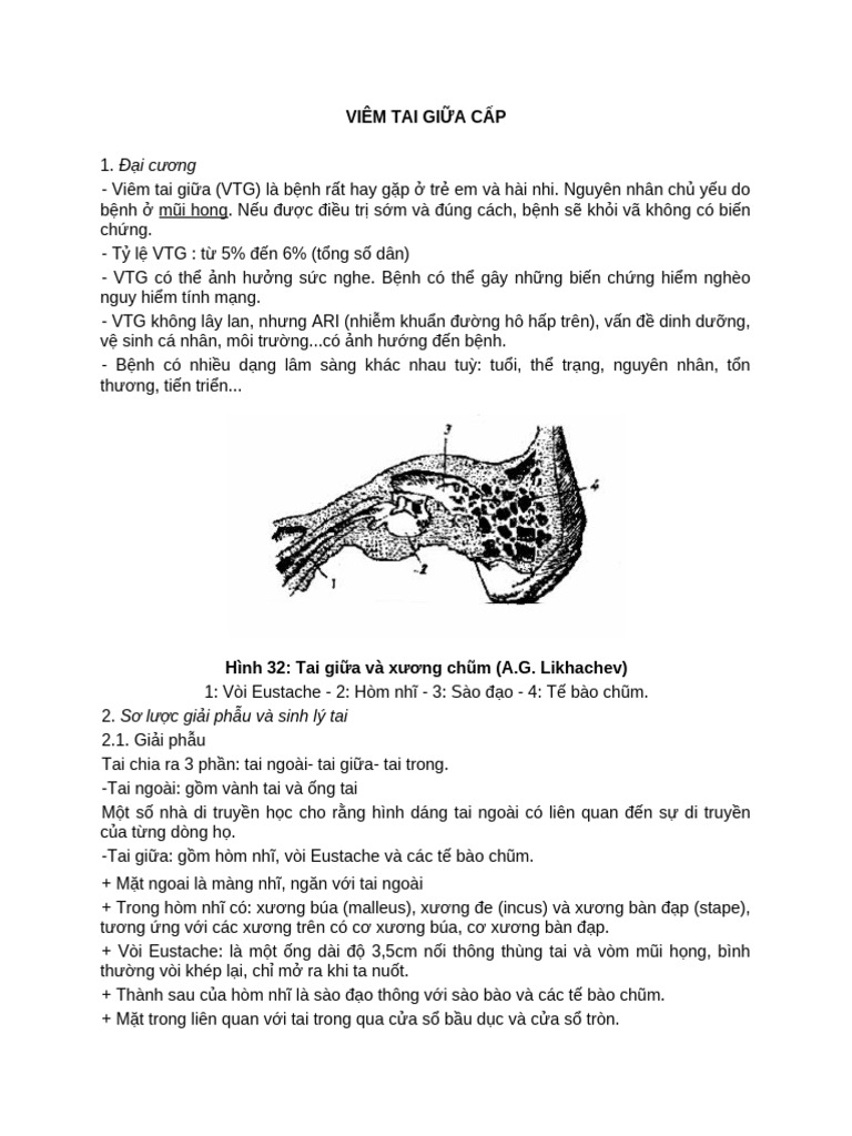 1. Viêm Tai Giữa Cấp | PDF