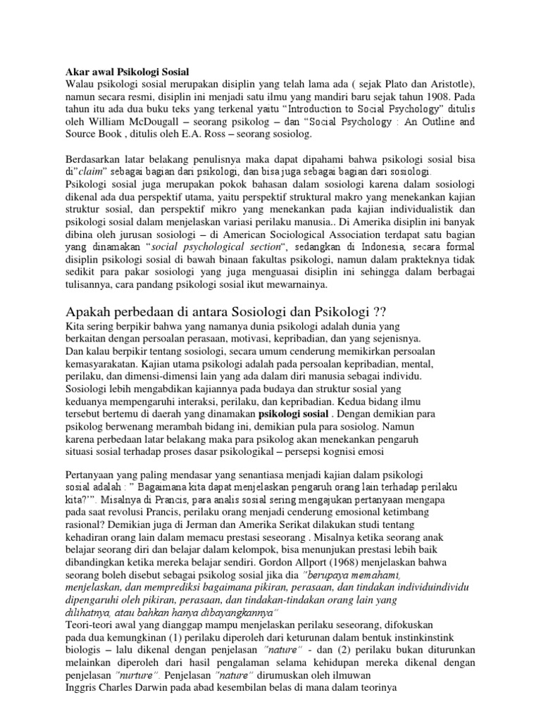Akar Awal Psikologi Sosial Ferry Akar Awal Psikologi Sosial Ferry