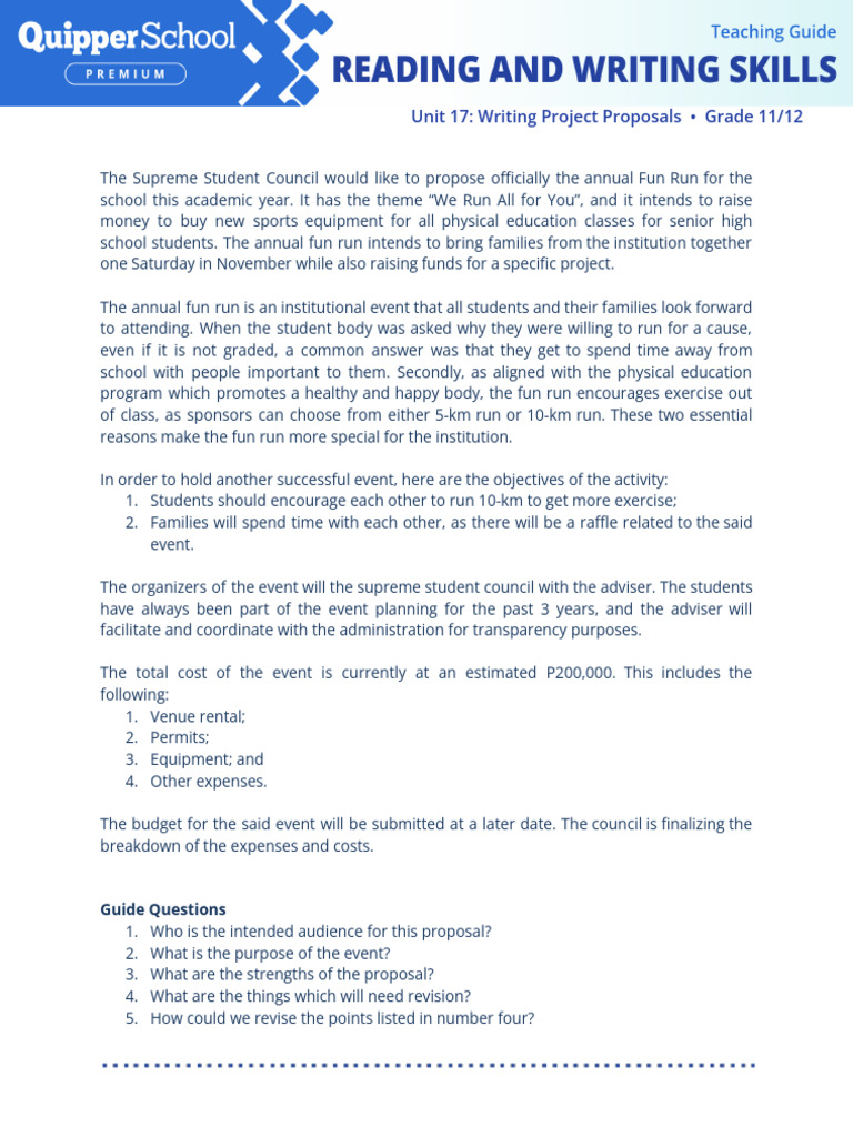 Fun Run Proposal for Fundraising Event | PDF