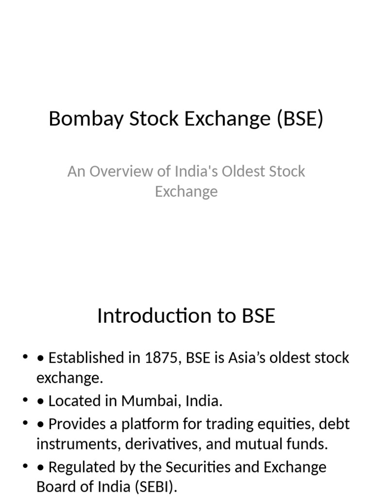 Overview of Bombay Stock Exchange | PDF