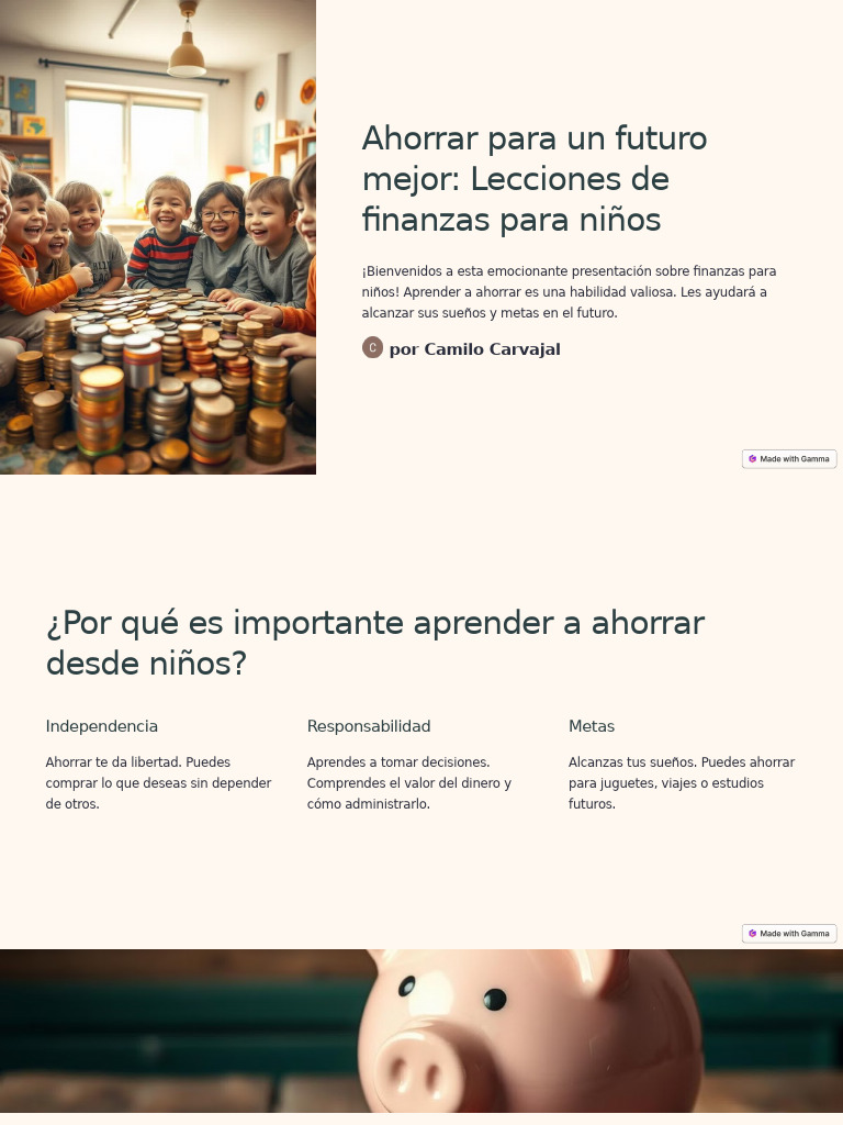 Ahorrar para Un Futuro Mejor Lecciones de Finanzas para Ninos | PDF ...