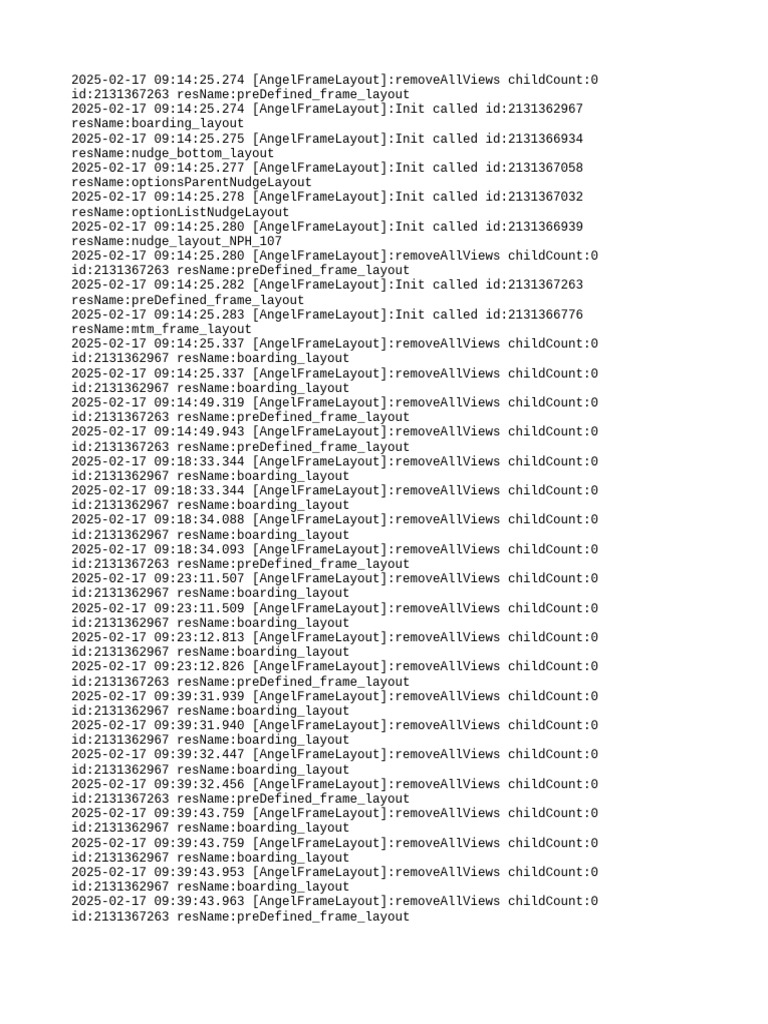 AngelFrameLayout View Management Logs | PDF