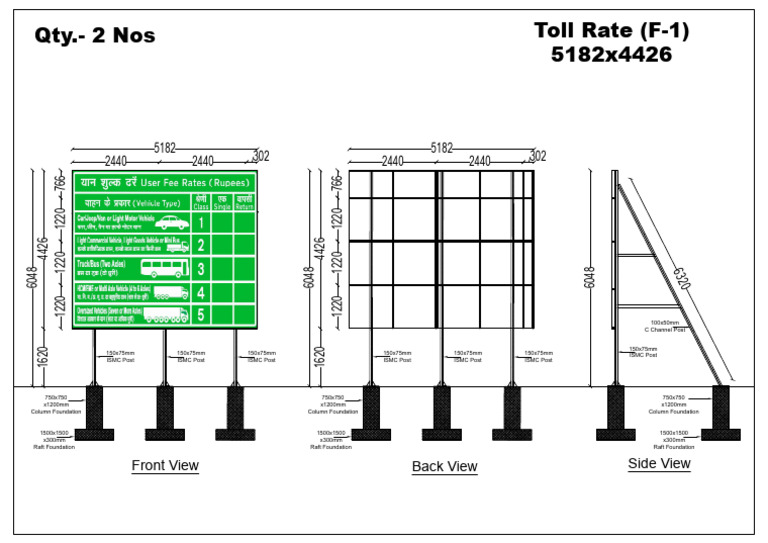 Raft and Column Foundation Dimensions | PDF
