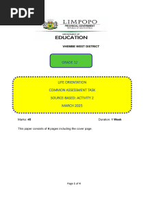 Life Orientation Grade 12 2025 Task 1 Activity 2 QP Final