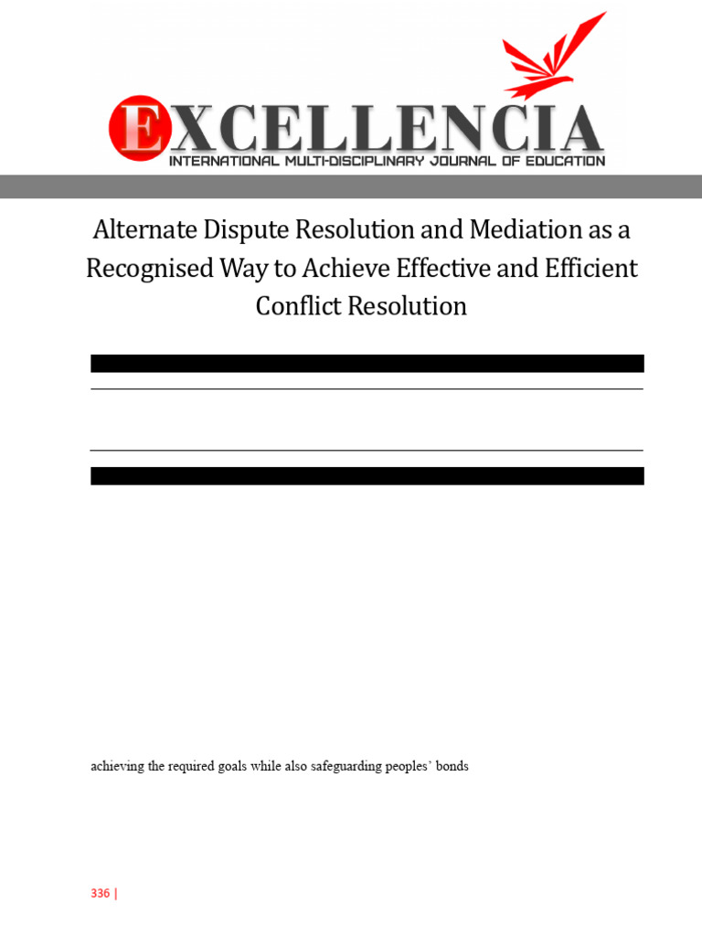 Mediation in Alternative Dispute Resolution | PDF | Alternative Dispute ...