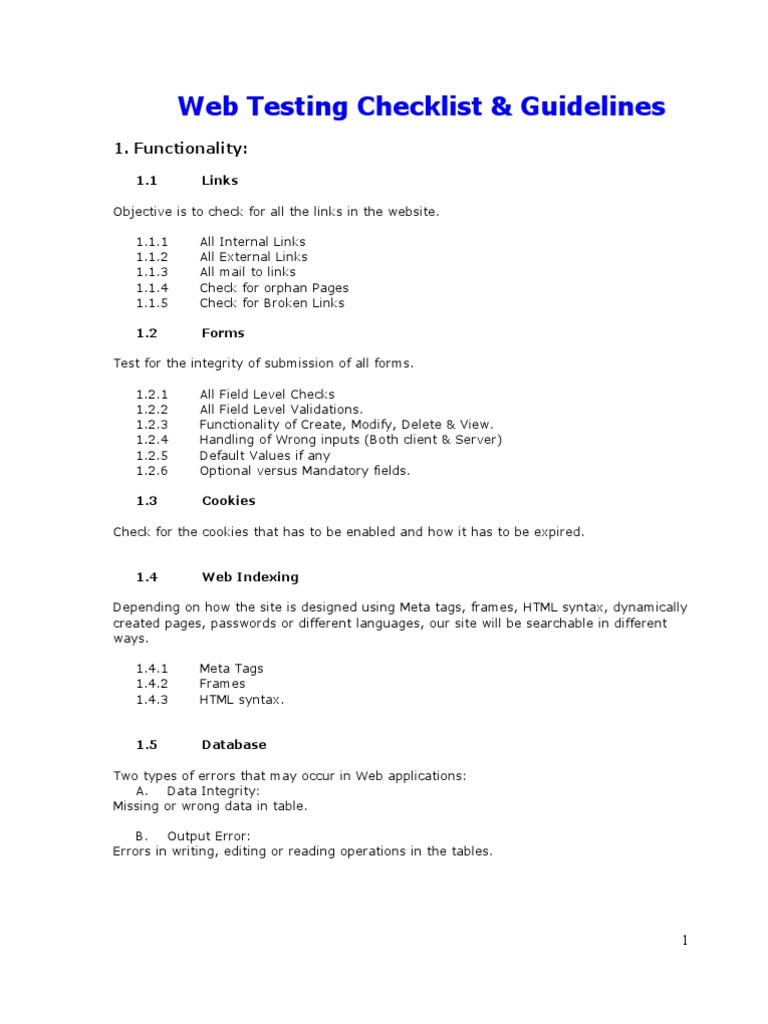 A Comprehensive Web Testing Checklist: Ensuring Optimal Functionality ...
