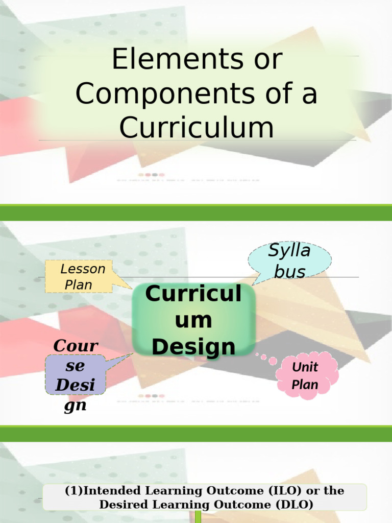 Key Components of Curriculum Design | PDF | Educational Assessment ...