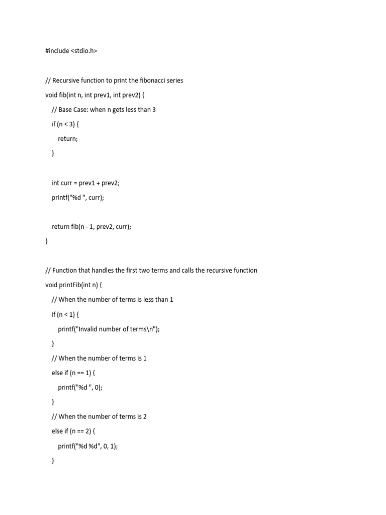 Fibonacci Series | PDF