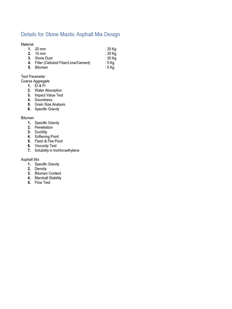 Stone Mastic Asphalt Mix Design Guide | PDF