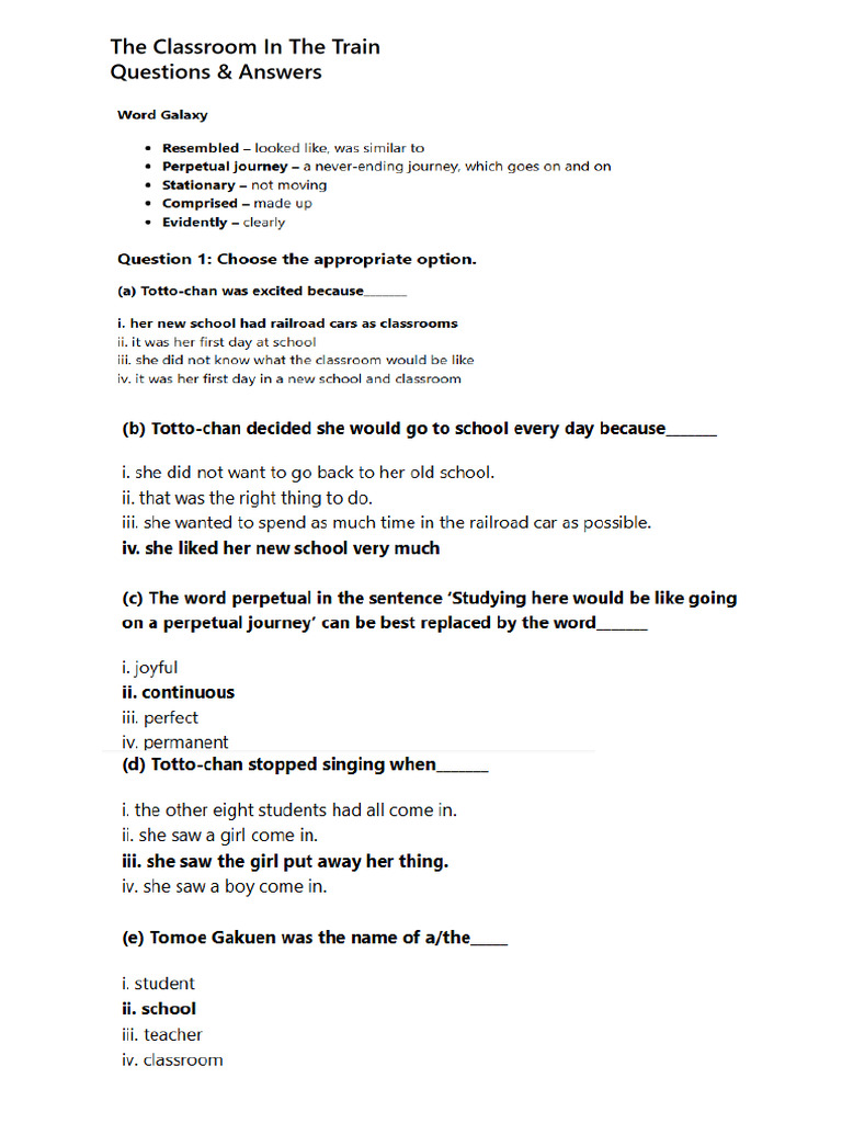 Classroom in The Train | PDF