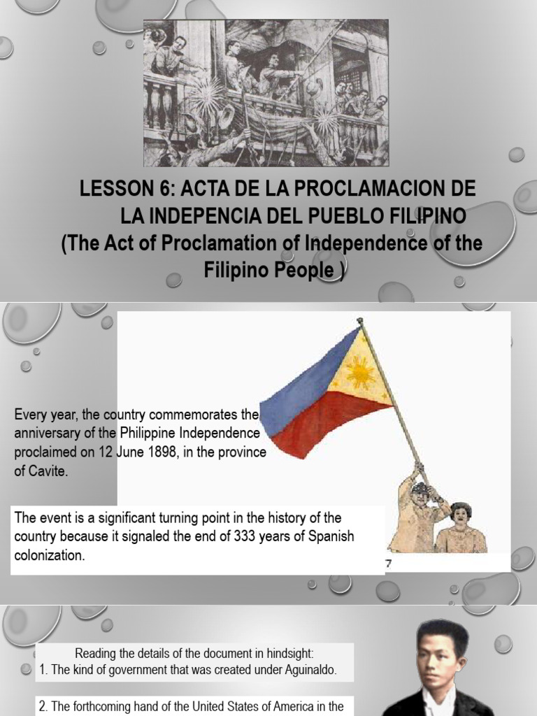 Philippine Independence Proclamation Analysis | PDF | Spanish East ...