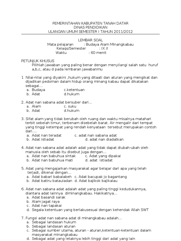 Rpp Budaya Alam Minangkabau Sd Kelas 4