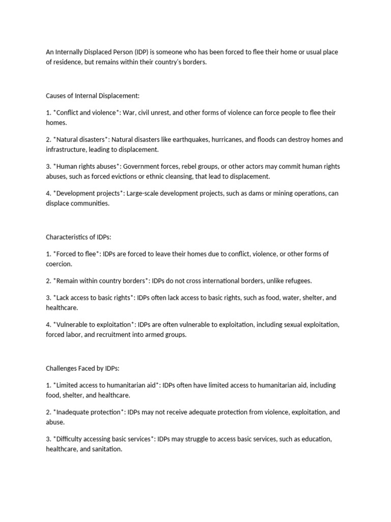 Understanding Internally Displaced Persons | PDF