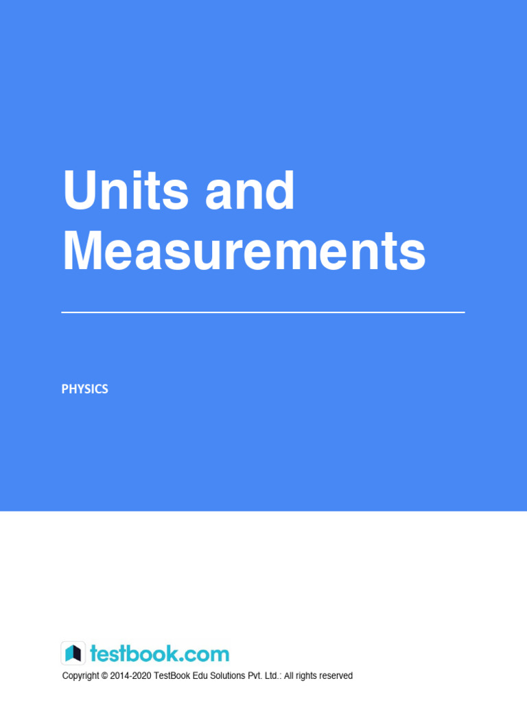 Physics Units and Measurements | PDF | International System Of Units ...