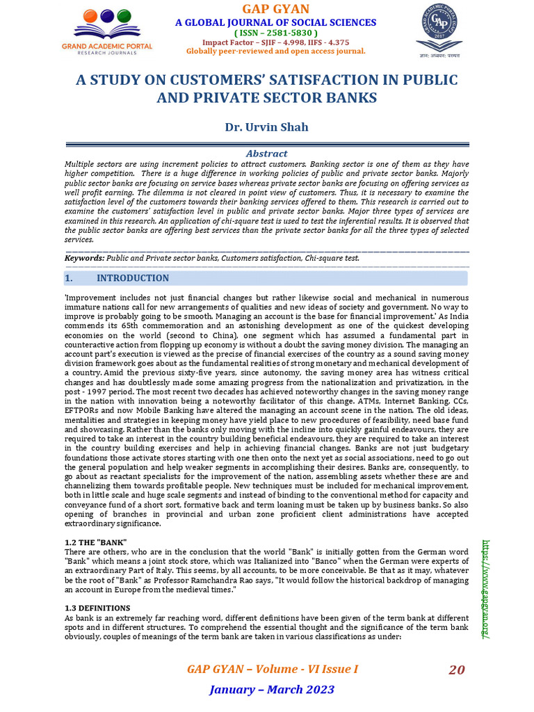 Customer Satisfaction in Banking Sectors | PDF | Banks | Chi Squared ...