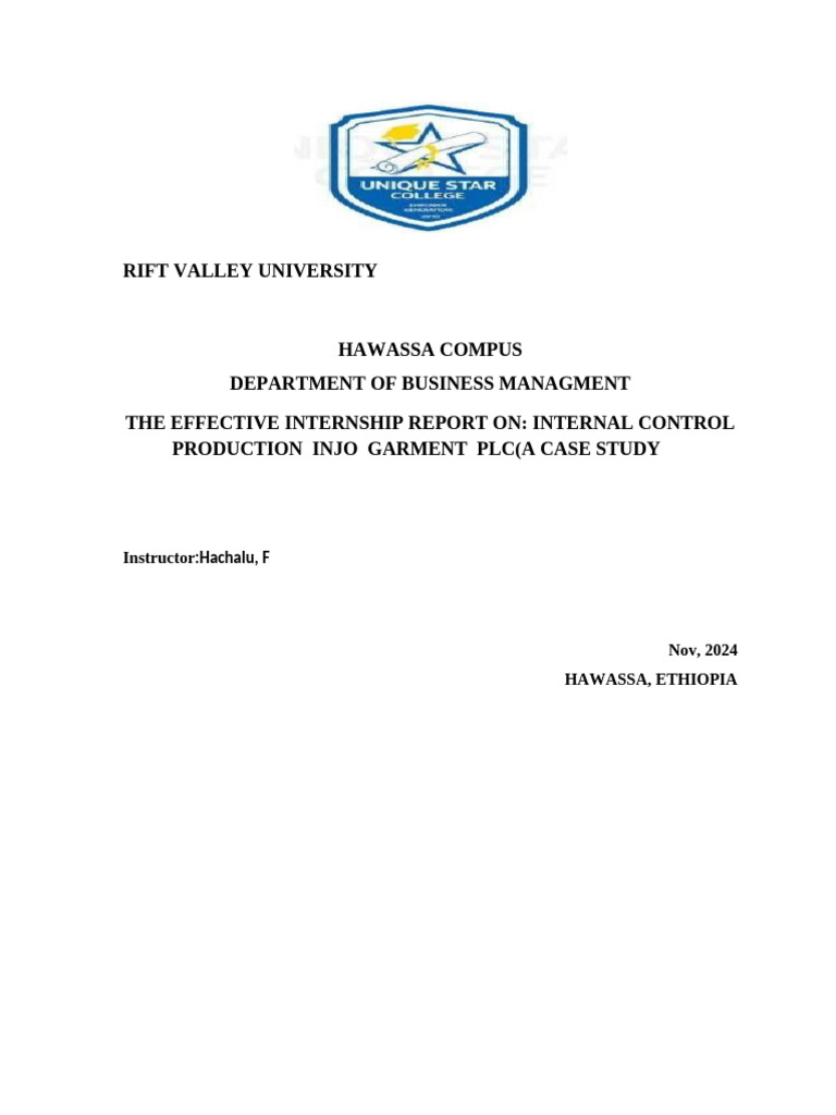 Internship Report on Internal Control at Injo | PDF | Internal Control ...