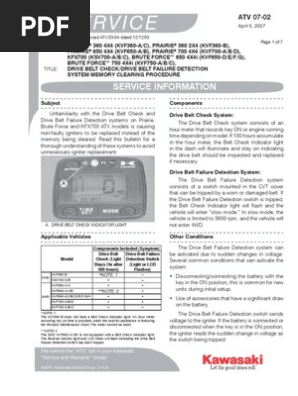 Kawasaki Belt Electrical Connector Switch