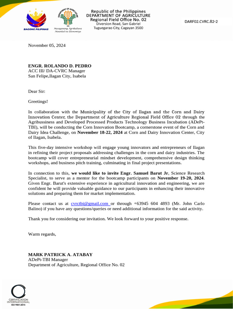 Cic Draft Letter For Mentors | PDF