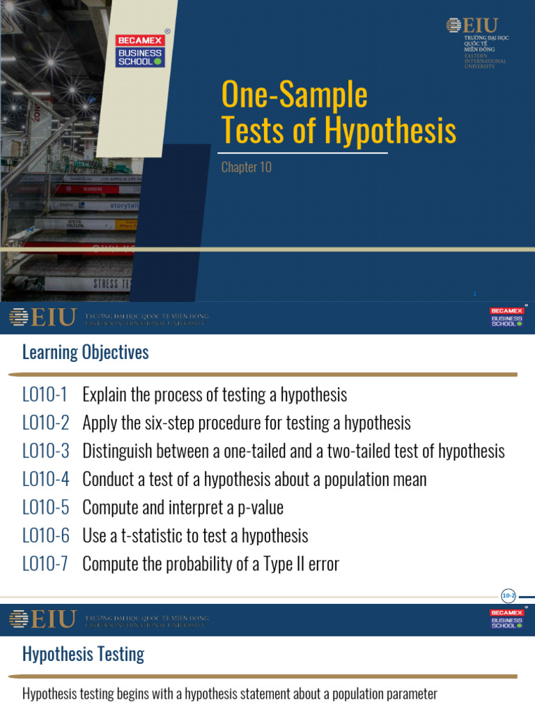 Chapter 10. One-Sample Test of Hypothesis | PDF | P Value | Statistical ...