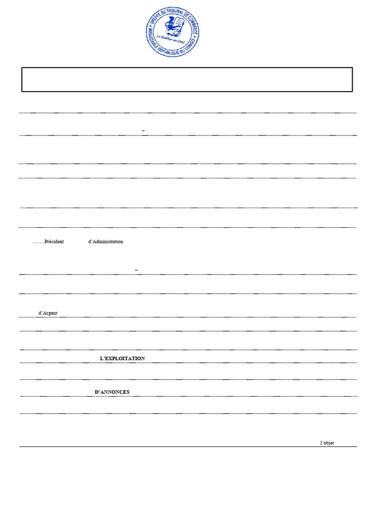 Extrait RCCM | PDF