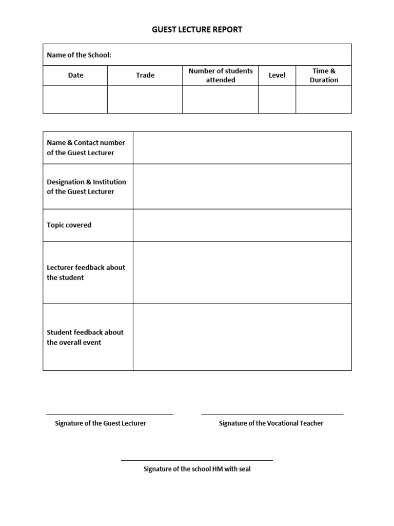 Guest Lecture Report for Vocational Training | PDF