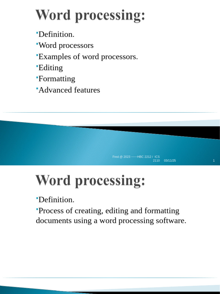 Word Processing Introduction | PDF