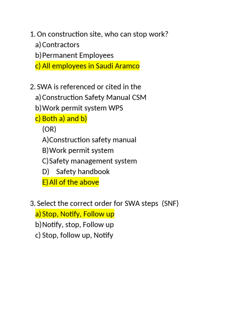 SWA Safety Procedures and Guidelines | PDF | Fires | Occupational ...