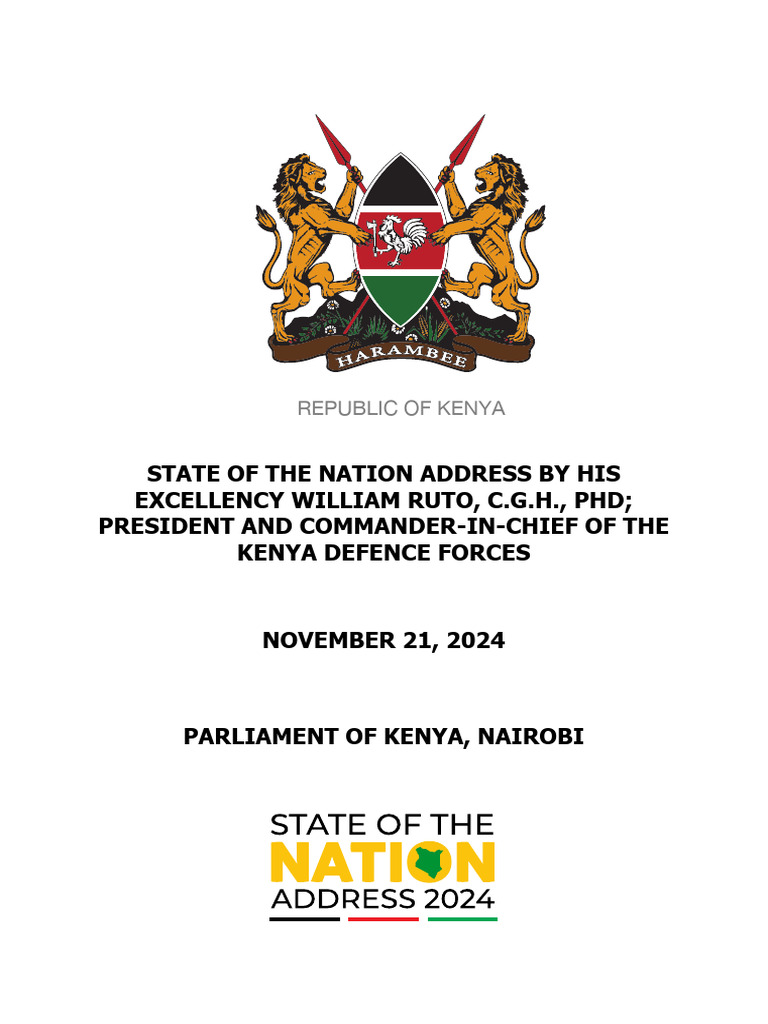 STATE OF THE NATION ADDRESS 2024 BY HIS EXCELLENCY_241121_162017 | PDF ...