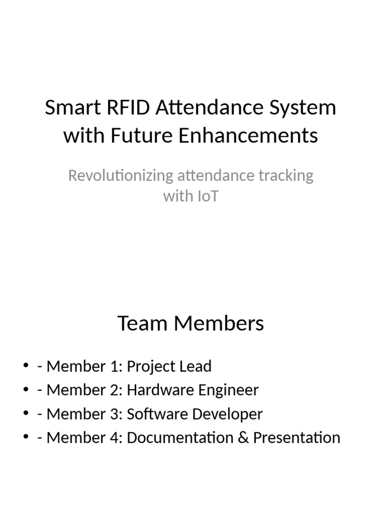 Smart RFID Attendance System Overview | PDF