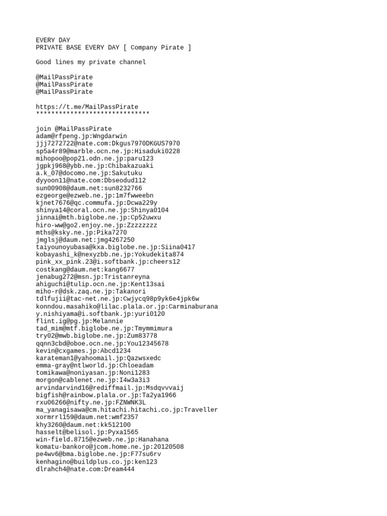 Private Base Email List | PDF