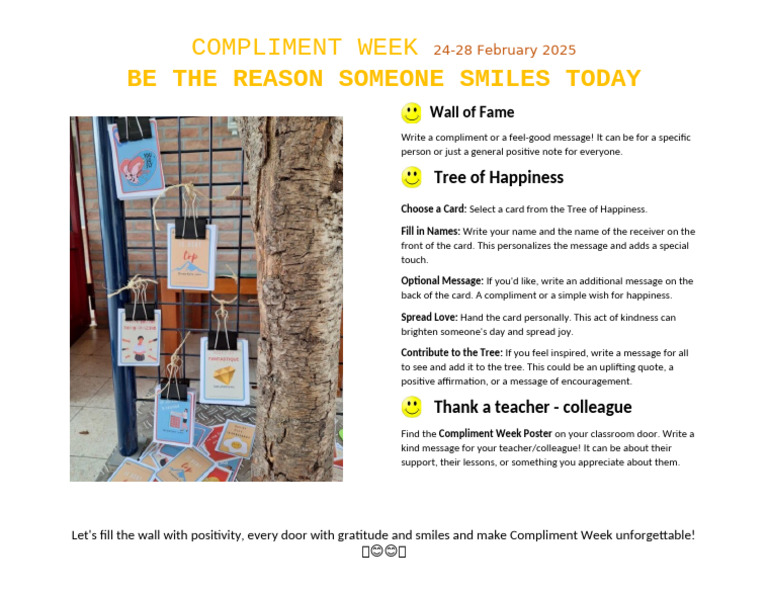 Compliment Week Activities Guide | PDF