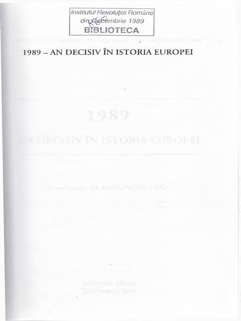 1989 An Decisiv in Istoria Europei | PDF
