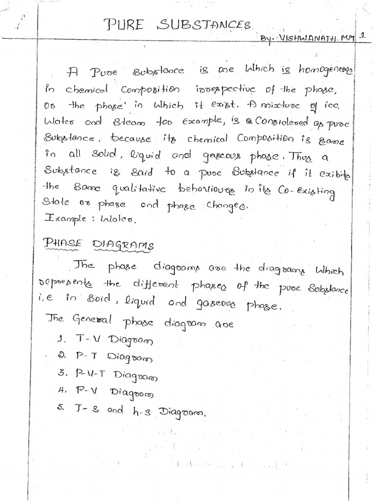 Pure Substance Notes | PDF