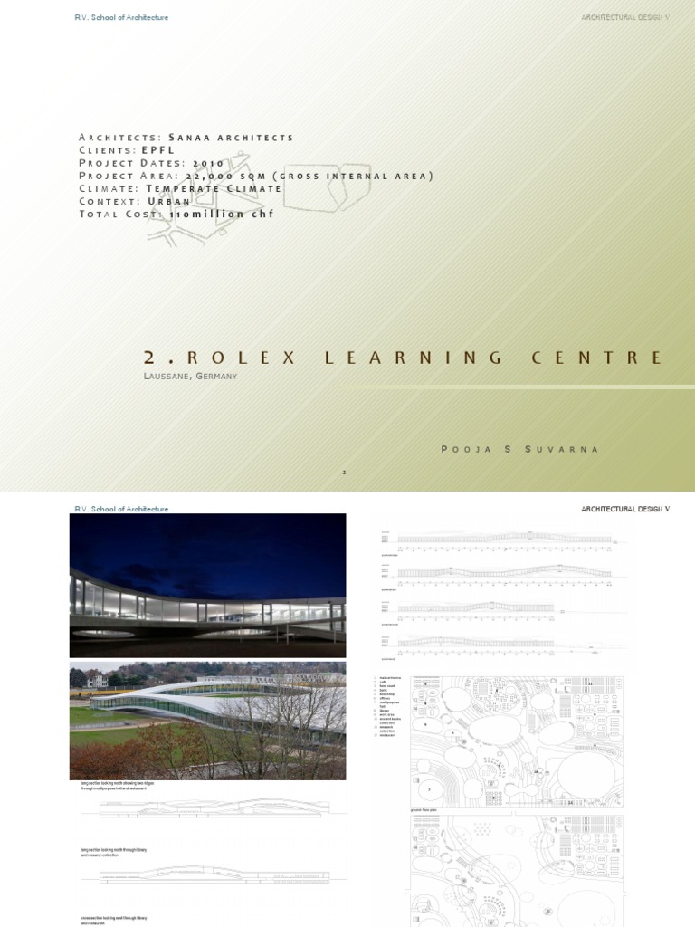 Rolex Learning Center Design Overview | PDF | Science & Mathematics