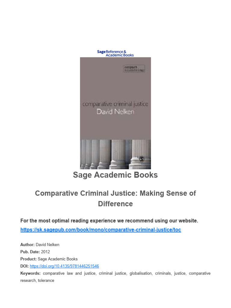 Comparative Criminal Justice | PDF | Crime & Violence | Crimes