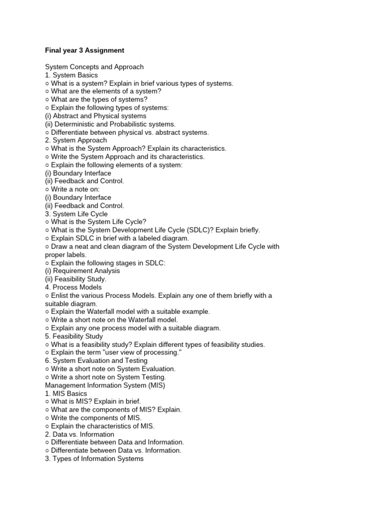 System Concepts and MIS Overview | PDF | Software Development ...