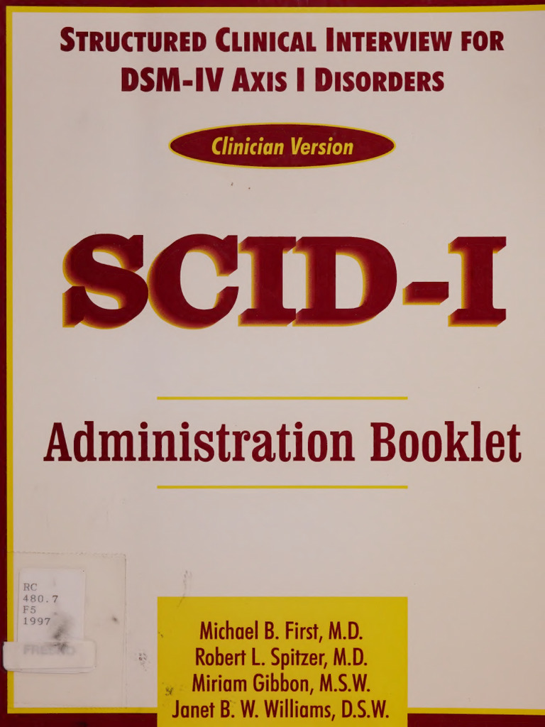 Administration Booklet: Structured Clinical Interview For | PDF | Mood ...