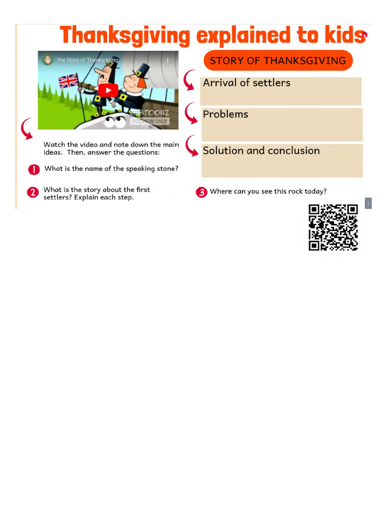 1.worksheet Thanksgiving Explained To Kidss | PDF