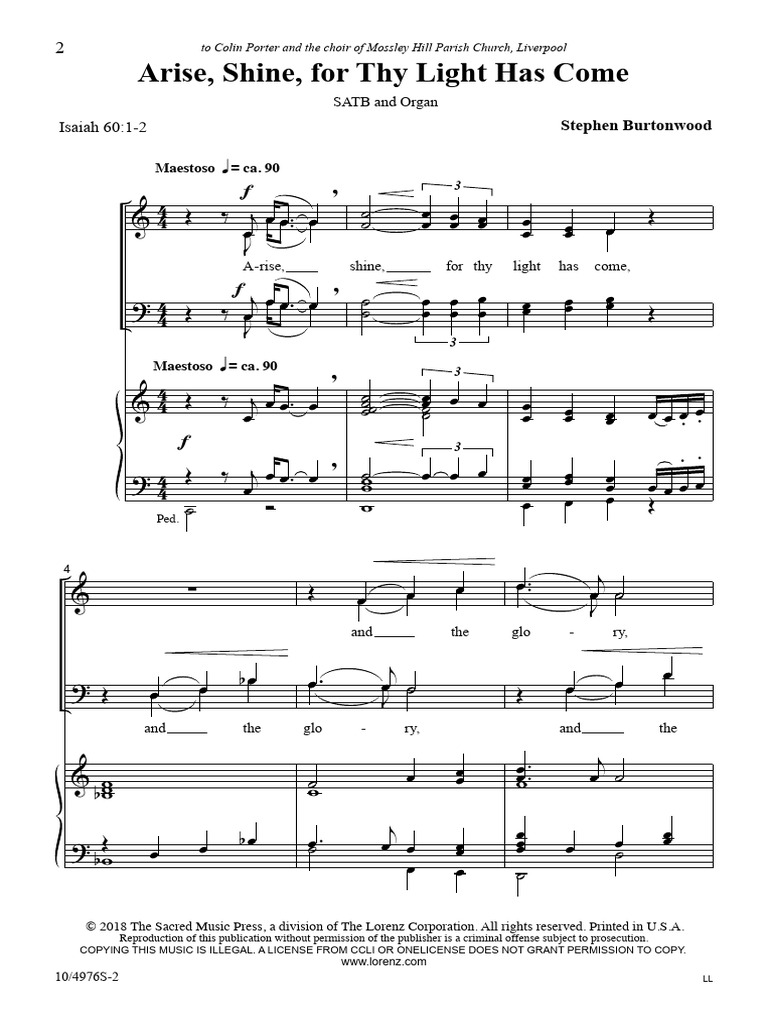 Arise Shine For Thy Light Has Come | PDF | Graphèmes | Alphabet latin