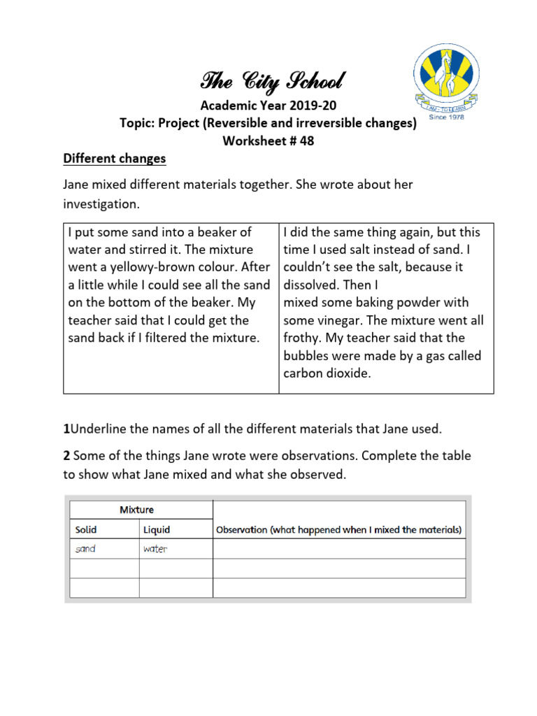 Worksheet 3, Project Work | PDF