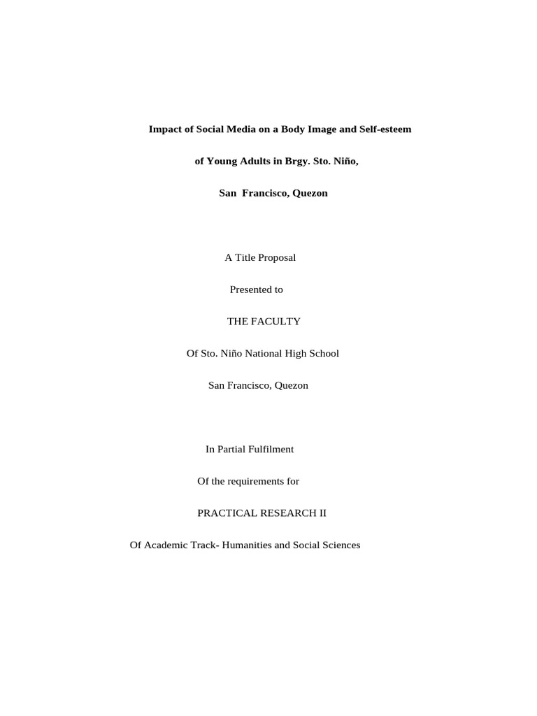 Impact of Social Media On A Body Image and Self Esteem Khiah D. 2023 ...