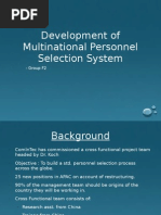 Development of Multinational Personnel Selection System