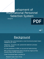 Development of Multinational Personnel Selection System