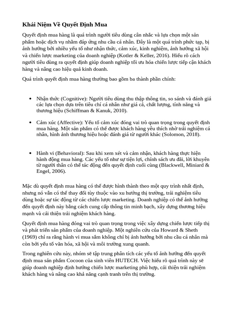 Khái Niệm Về Quyết Định Mua | PDF