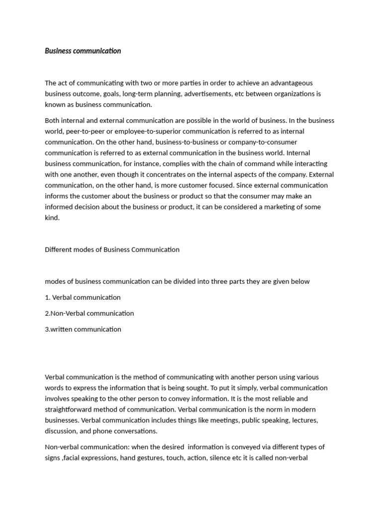 Essential Guide to Business Communication | PDF | Nonverbal ...